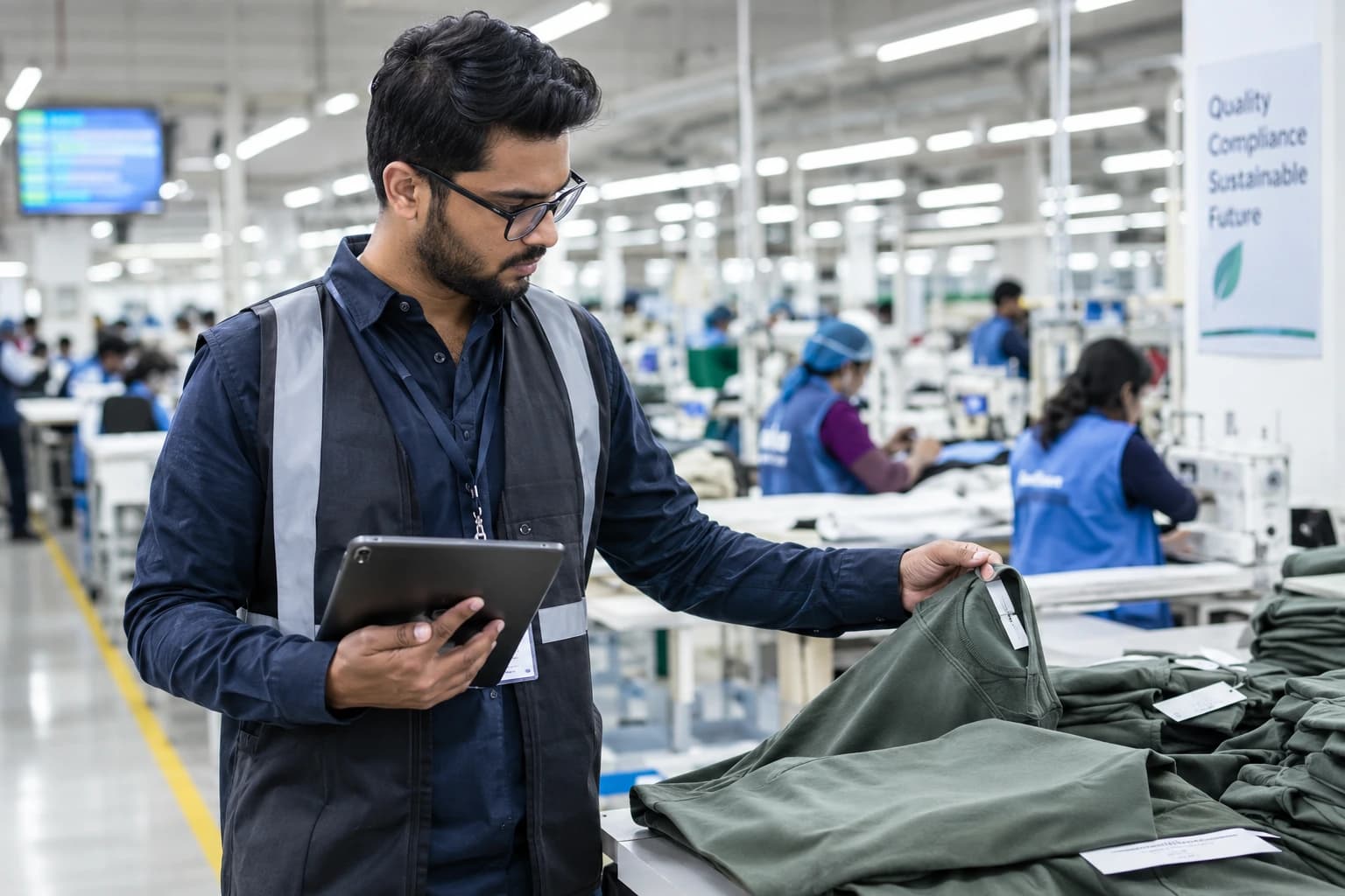 Merchandiser walk-through on an RMG production line